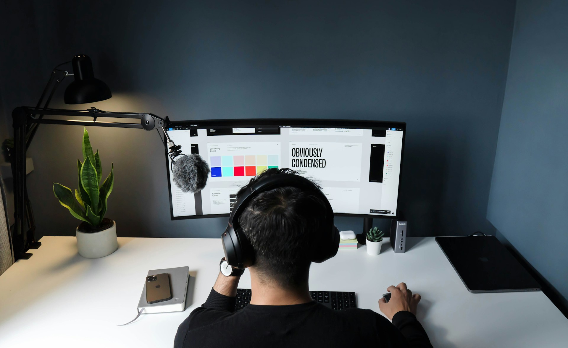 man sitting at desk
